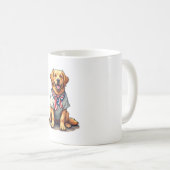 Mug Patriotic Golden Dog Vintage Engraving Shirt 2 (Devant droit)
