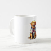 Mug Patriotic Golden Dog Vintage Engraving Shirt 2 (Devant gauche)