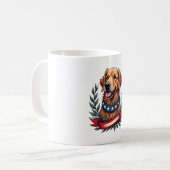 Mug Patriotic Golden Retriever Americana Art Tee 2 (Devant gauche)
