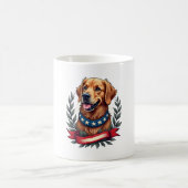Mug Patriotic Golden Retriever Americana Art Tee 2 (Centre)