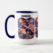 Mug Patriotic Horse American Flag Sunset Equestrian  (Gauche)