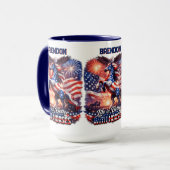 Mug Patriotic Horse American Flag Sunset Equestrian  (Devant gauche)