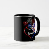 Mug Patriotic Nurse 4th of July American Flag (Devant droit)