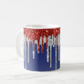 Mug Patriotic Red White Glitter Drip Blue (Devant gauche)