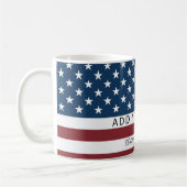 Mug Patriotic US Flag Custom Text Name (Gauche)
