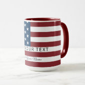 Mug Patriotic US Flag Custom Text Name (Devant droit)