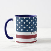 Mug Patriotic US Flag Custom Text Name (Gauche)