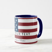 Mug Patriotic US Flag Custom Text Name (Devant droit)