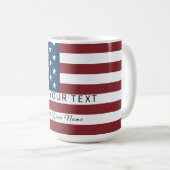 Mug Patriotic US Flag Custom Text Name  (Devant droit)
