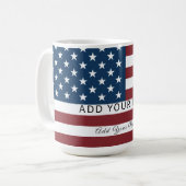 Mug Patriotic US Flag Custom Text Name  (Devant gauche)