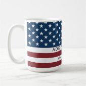 Mug Patriotic US Flag Custom Text Name  (Gauche)