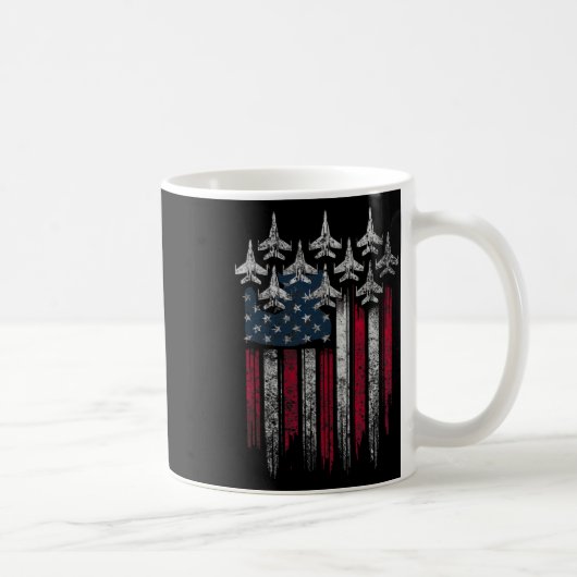 Mug Patriotic Usa Flag Fighter Jets Lover 4th Of July (Droite)