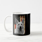 Mug Patriotic White German Shepherd Flag American Usa (Gauche)