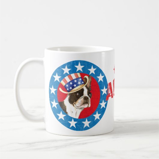 Mug Patriotique Boston Terrier (Gauche)