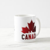 Mug Patriotique de feuille d'érable rayée du Canada (Devant droit)