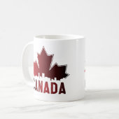 Mug Patriotique de feuille d'érable rayée du Canada (Devant gauche)