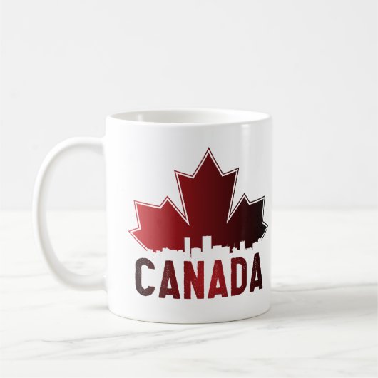 Mug Patriotique de feuille d'érable rayée du Canada (Gauche)