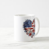 Mug Patriotique Floral Heart (Devant droit)