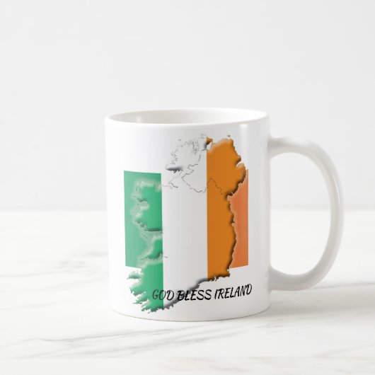 Mug Patriotique IRLANDE DRAPEAU Dieu béni Irlande (Droite)