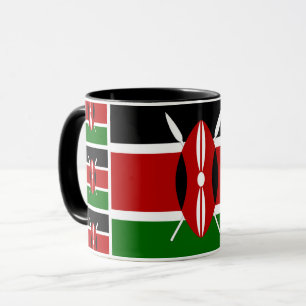 Mug Patriotique Kényan Drapeau de café Mug, Kenya / Ét