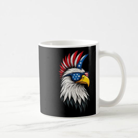 Mug Patriotique Punk Rock White Head Eagle Us Drapeau (Droite)