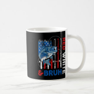 Mug Patriotique rouge blanc &amp; Bruh America Fish Fi