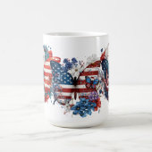 MUG PATRIOTIQUE ROUGE BLANC BLANC BUTTERFLIES FLEURS (Centre)