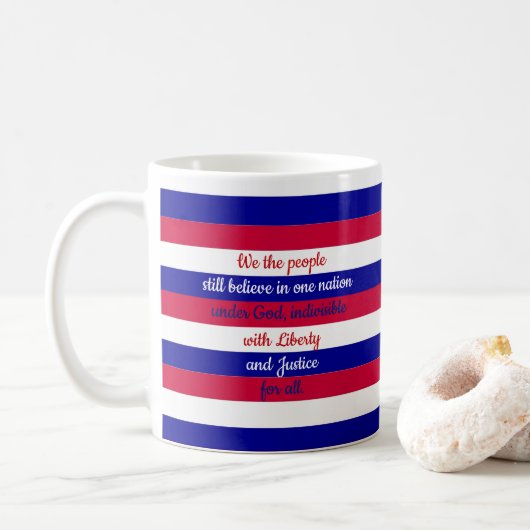 Mug Patriotique rouge blanc et bleu Nous le peuple Mes (Avec donut)