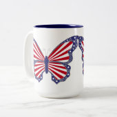 Mug Patriotique Rouge Blanc Et Bleu Papillon (Devant gauche)