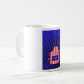 Mug Patriotique USA Chef Rouge Blanc Bleu BBQ Cuisine (Devant gauche)