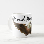 Mug Patriotisme vintage American Bald Eagle Oiseau Vol (Devant gauche)