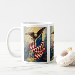 Mug Patriotisme Vintage, Drapeau Américain Aigle Patri