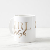 Mug Patron de fille | Or jaune | Moderne puissant (Devant gauche)