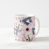 Mug Patron de fille tiré à la main (Devant droit)