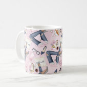 Mug Patron de fille tiré à la main (Devant gauche)