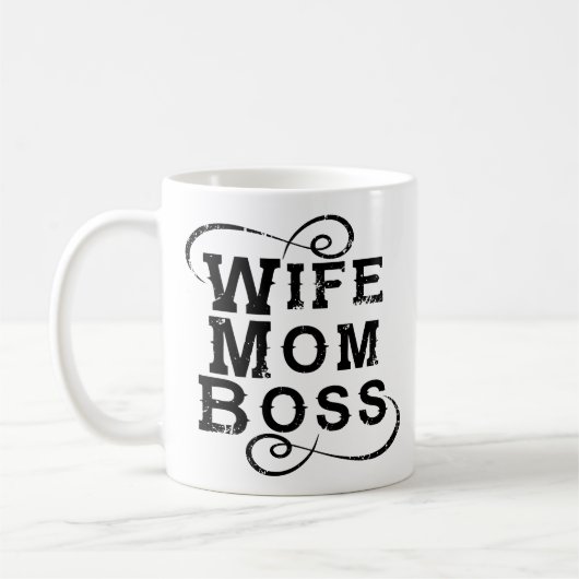 Mug Patron de maman blanche, message de détresse (Gauche)