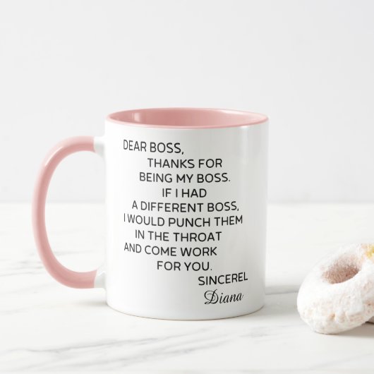 Mug Patron Personnalisé Drôle (Avec donut)