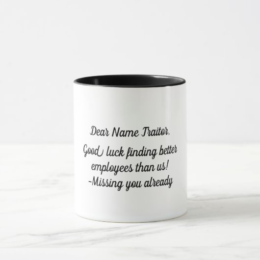 Mug Patron Personnalisé Laissant Cadeau Cher Traître B (Centre)