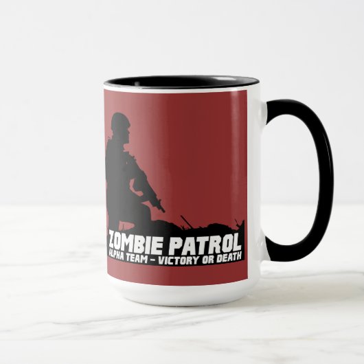 Mug Patrouille de zombi - alpha équipe, victoire ou (Droite)