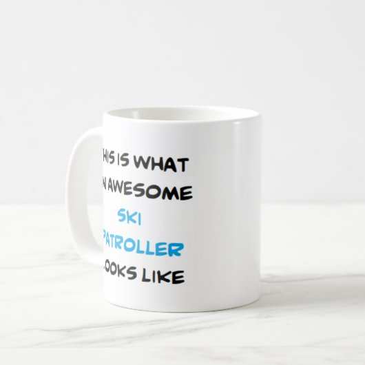 Mug patrouilleur de ski, génial (Devant gauche)