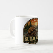 Mug Patte brodée extérieure Construire plus de castors (Devant gauche)