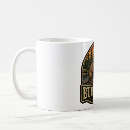 Mug Patte brodée extérieure Construire plus de castors (Gauche)