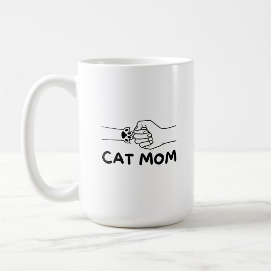 Mug Patte chat maman chat et les femmes imprimé main (Gauche)