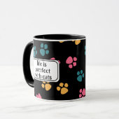 Mug Patte de chat noir drôle mignon (Devant gauche)