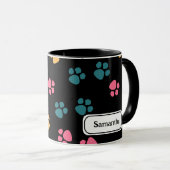 Mug Patte de chat noir drôle mignon (Devant droit)
