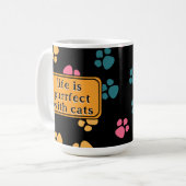 Mug Patte de chat noir drôle mignon (Devant gauche)