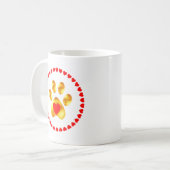 Mug Patte dorée élégante avec des cœurs (Devant gauche)