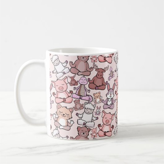Mug Patter les yoga poses | Yoga seamless pattern 48 (Gauche)