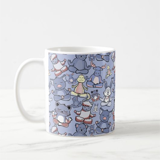 Mug Patter les yoga poses | Yoga seamless pattern 49 (Gauche)