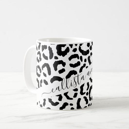 Mug Patteries du Black White Leopard animal (Devant gauche)